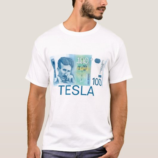 Nikola Tesla Shirt Servische valuta v1 (Voorkant)