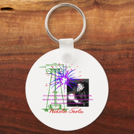 Nikola Tesla Sleutelhanger (Voorkant)