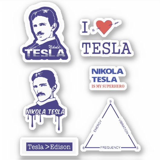 NIKOLA TESLA STICKERS (Voorkant)