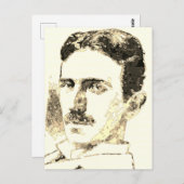 Nikola Tesla tekening in sepia Briefkaart (Voorkant / Achterkant)