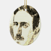 Nikola Tesla tekening in sepia Keramisch Ornament (Rechts)