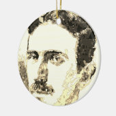 Nikola Tesla tekening in sepia Keramisch Ornament (Links)
