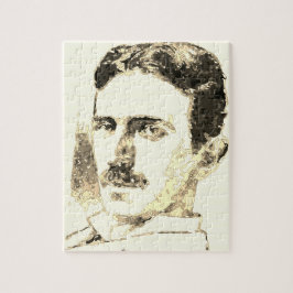 Nikola Tesla tekening in sepia Legpuzzel