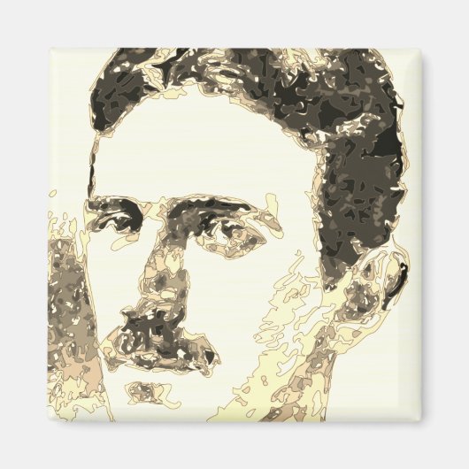 Nikola Tesla tekening in sepia Magneet (Voorkant)