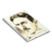 Nikola Tesla tekening in sepia Notitieboek (Rechterzijde)