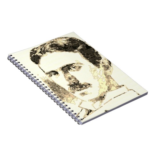 Nikola Tesla tekening in sepia Notitieboek (Rechterzijde)