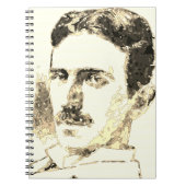 Nikola Tesla tekening in sepia Notitieboek (Voorkant)
