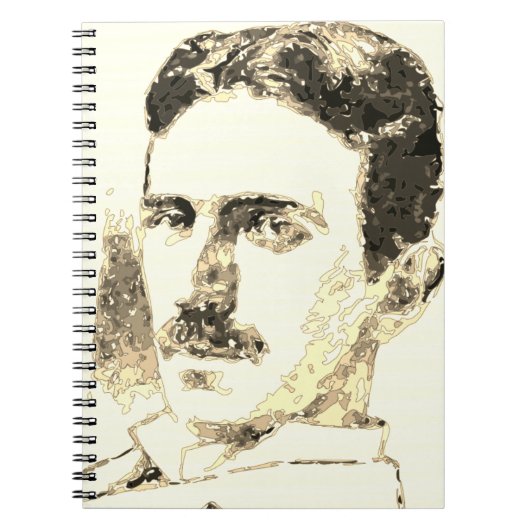 Nikola Tesla tekening in sepia Notitieboek (Voorkant)