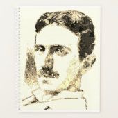 Nikola Tesla tekening in sepia Planner (Voorkant)
