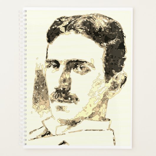 Nikola Tesla tekening in sepia Planner (Voorkant)