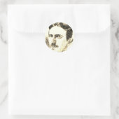Nikola Tesla tekening in sepia Ronde Sticker (Tas)