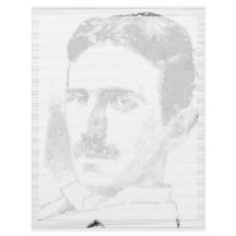 Nikola Tesla-tekening in zwart-wit