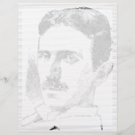 Nikola Tesla-tekening in zwart-wit Briefhoofd