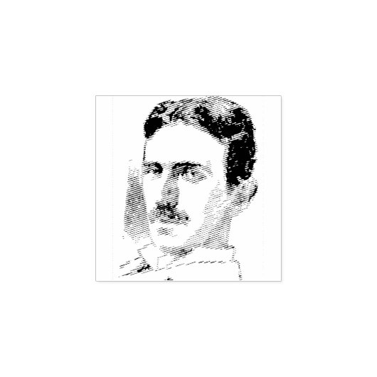 Nikola Tesla Tekening Rubberstempel (Afrduk)