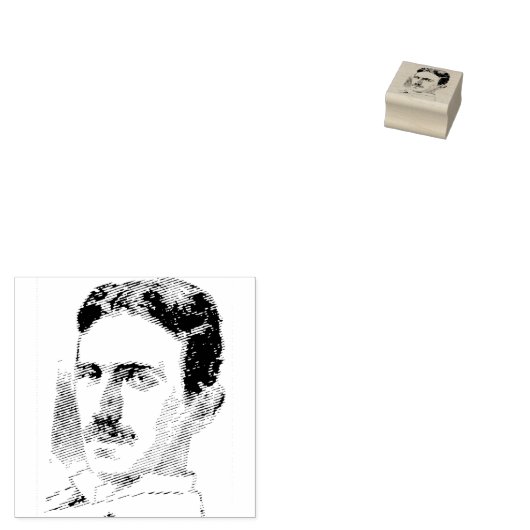 Nikola Tesla Tekening Rubberstempel (Gestempeld)