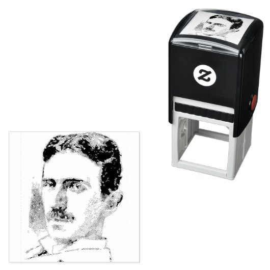 Nikola Tesla Tekening Zelfinktende Stempel (In situ)