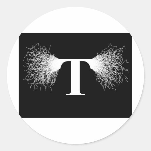 Nikola Tesla - Tesla Coil - Lightning Ronde Sticker (Voorkant)