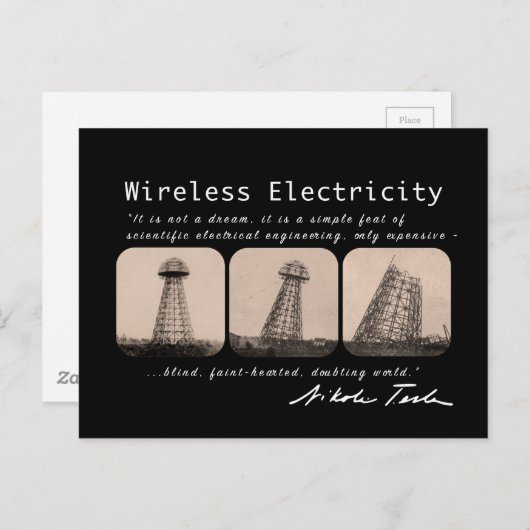Nikola Tesla Tower Briefkaart (Voorkant / Achterkant)