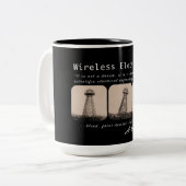 Nikola Tesla Tower Tweekleurige Koffiemok (Voorkant links)