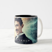 Nikola Tesla Tweekleurige Koffiemok (Voorkant rechts)