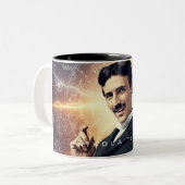 Nikola Tesla Tweekleurige Koffiemok (Voorkant links)
