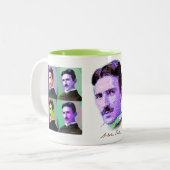 Nikola Tesla Tweekleurige Koffiemok (Voorkant links)