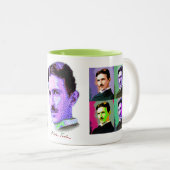 Nikola Tesla Tweekleurige Koffiemok (Voorkant rechts)