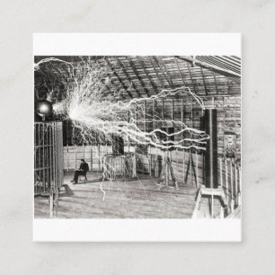 Nikola Tesla Vierkante Visitekaartje
