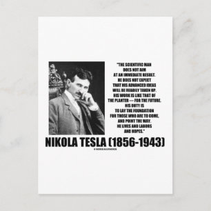 Nikola Tesla Wetenschappelijk Man streeft niet onm Briefkaart
