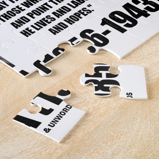 Nikola Tesla Wetenschappelijk Man streeft niet onm Legpuzzel (Zijkant)