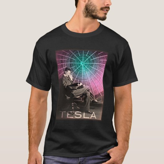 Nikola Tesla's AC elektriciteit inspirerende weten T-shirt (Voorkant)