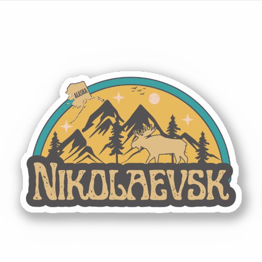 Nikolaevsk, Alaska Sticker (Voorkant)