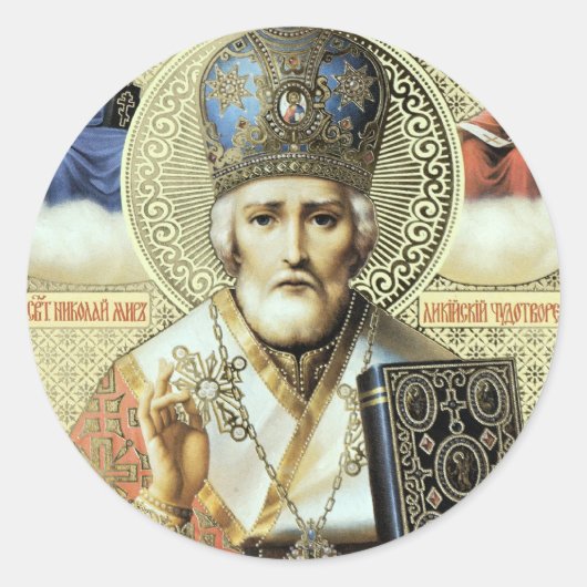 Nikolaos van Myra Ronde Sticker (Voorkant)