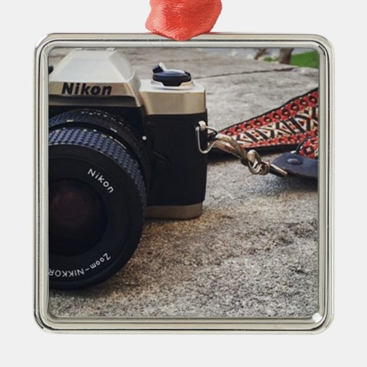Nikon Film Camera Metalen Ornament (Voorkant)
