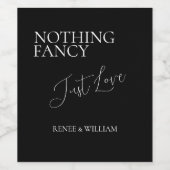 Niks Fancy, gewoon houden van minimal script wijnl Wijn Etiket (Enkel label)