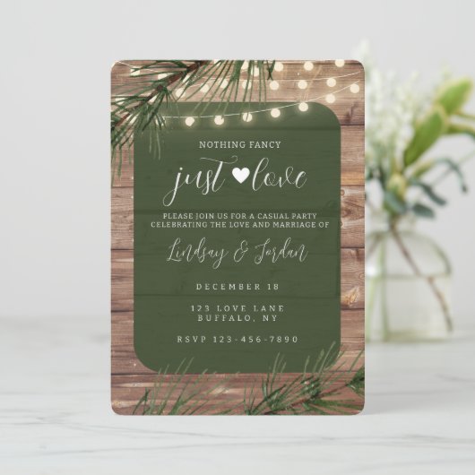 Niks Fancy gewoon liefdesuitnodiging Kaart (Staand voorkant)