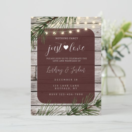 Niks Fancy gewoon liefdesuitnodiging Kaart (Staand voorkant)