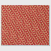 Niks Grappig Feestelijk Rood Goud Tekst Kerstmis Cadeaupapier (Vlak)