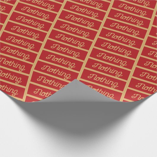 Niks Grappig Feestelijk Rood Goud Tekst Kerstmis Cadeaupapier (Hoek)