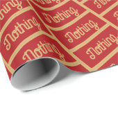 Niks Grappig Feestelijk Rood Goud Tekst Kerstmis Cadeaupapier (Rol Hoek)