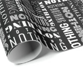 Niks grappig zwart wit Veel lettertypen tekstpatro Cadeaupapier (Rol Hoek)