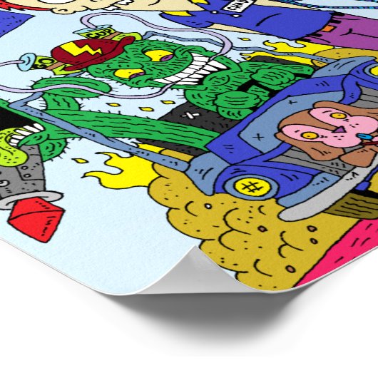 Nik's PLA-Poster (blauwe achtergrond) Poster (Hoek)