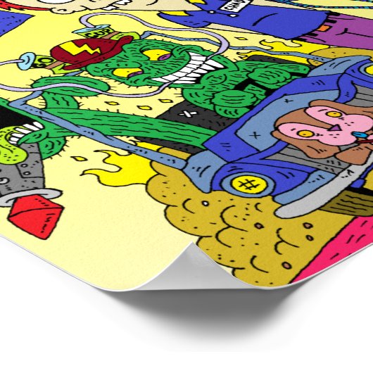 Nik's PLA-Poster (gele achtergrond) Poster (Hoek)