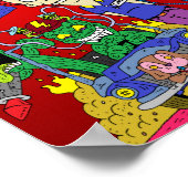 Nik's PLA-Poster (gele/Oranje/rode achtergrond) Poster (Hoek)