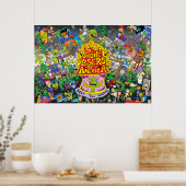 Nik's PLA-Poster (grijze achtergrond) Poster (Keuken)