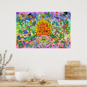 Nik's PLA-Poster (meervoudige achtergrond) Poster (Keuken)