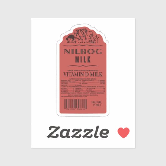 Nilbog Milk Vinyl Sticker (Vel)