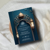 Nile Blue Islamitische 3D Arch Elegant Mehndi Cere Kaart