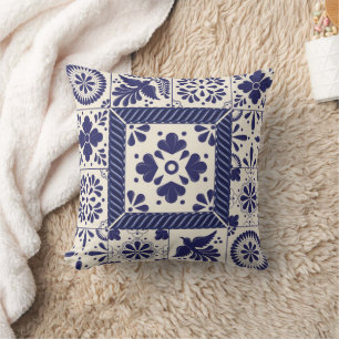 Nile Blue Mexicaanse Traditionele Vogels Talavera Kussen