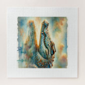 Nile crocodile 060924AREF104 - Watercolor Legpuzzel (Horizontaal)